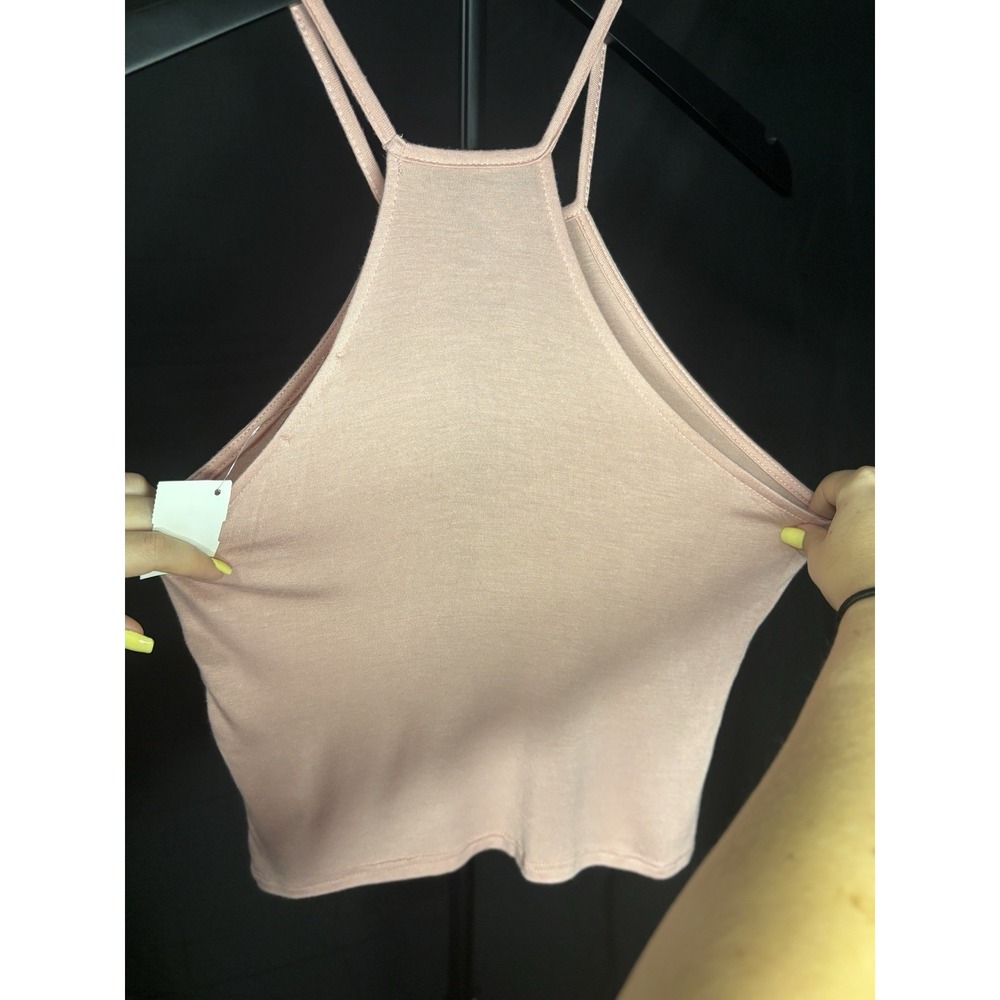 Fashion Nova Womens M Mauve Pink Halter Tank Top Racerback Sleeveless Stretch - Picture 3 of 4
